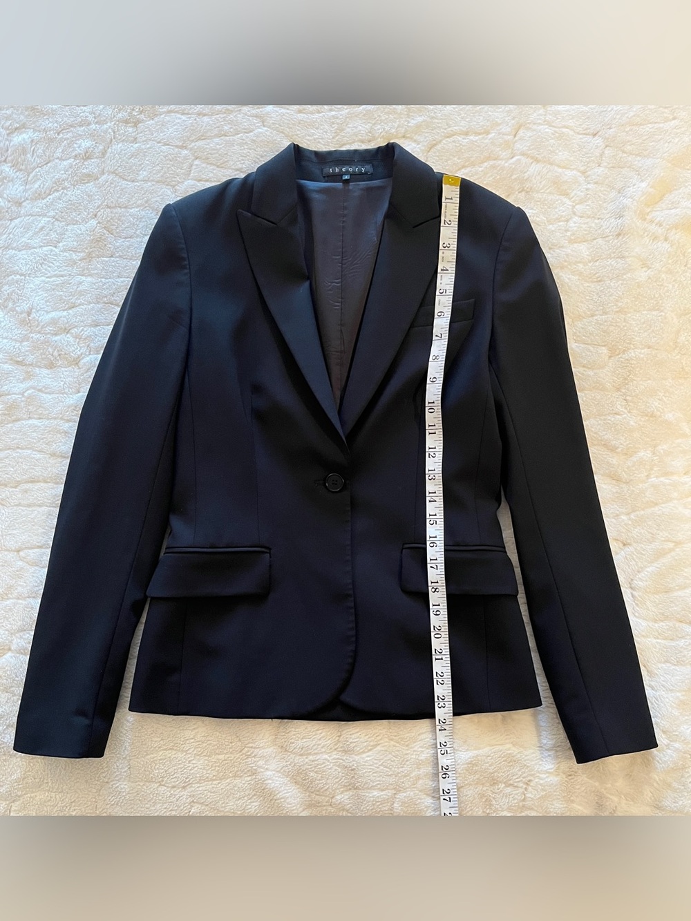 Theory Black Tailored Single-Button
Classic Suit Blazer Jacket Size 4 - Picture 5 of 11